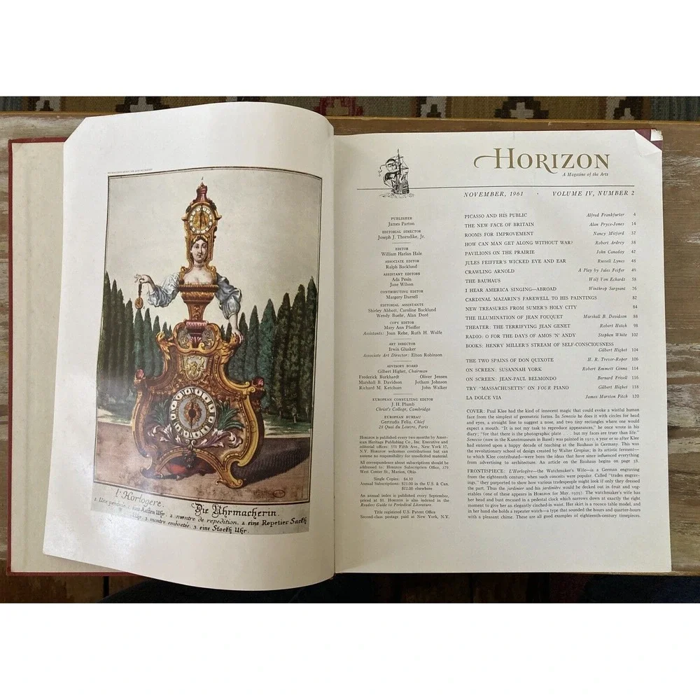 Vintage Horizon hard cover arts magazine Nov 1961 Klee Picasso Bauhaus Feiffer